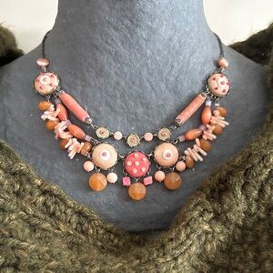Ayala Bar Peach and Coral Layered Necklace